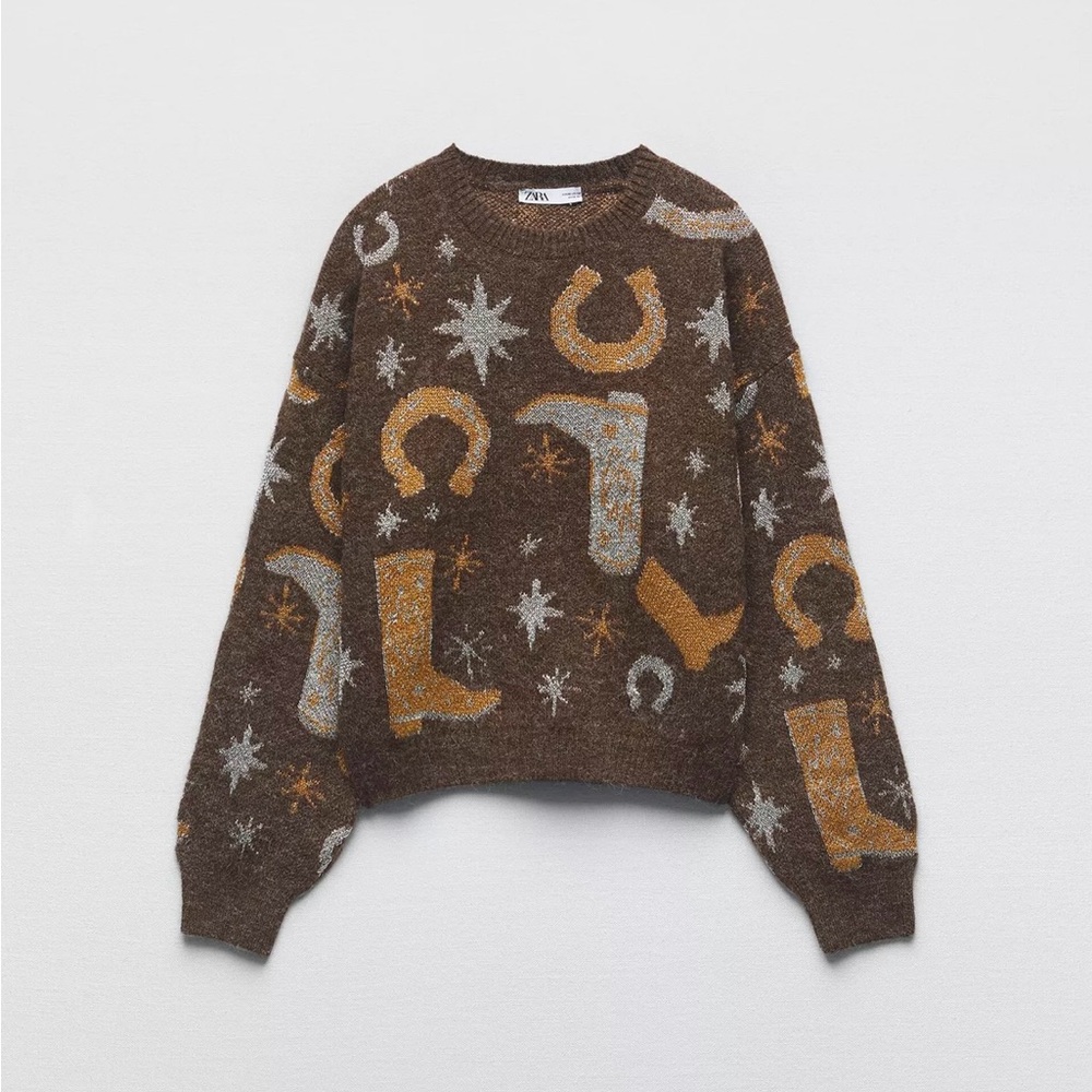 Zara Jacquard Knit Sweater